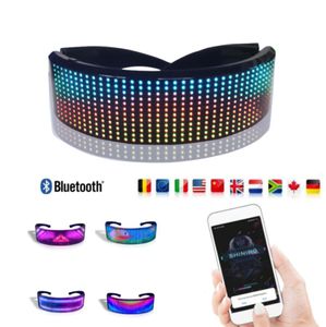 LEDグラスBluetooth DIY Luminous Rave Party Glasses Festival Sunglasses Gafas Shining Glasses Neon Partys Lights完璧な贈り物