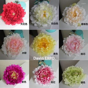 装飾的な花の品質マルチカラービッグ人工リアルタッチシルクシルクオープンペオンヘッド10pcs/lot diyフラワーアレンジメントウェディング