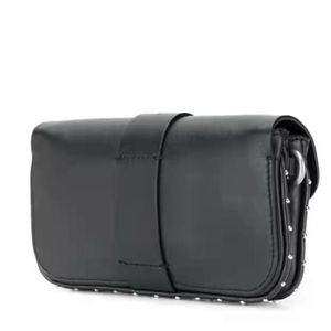 Evening Bag Fashion Allmatch Black Metal Chain Mini Shoulder s Genuine Leather 230509