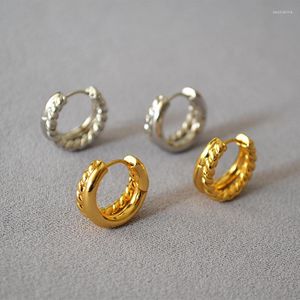 Серьги европейские и американские модные мода простая латунная золота с золотом с двумя кольцами huggie ear buckle
