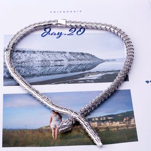 18 -krotny złoty sliver wąż Diamond Choker Naszyjnik dla kobiet panie seksowne modne srebrne luksus tenis indyjska unisex projektant biżuterii kobiety damlery imprezowe prezenty ślub ślub ślub ślub ślub ślub