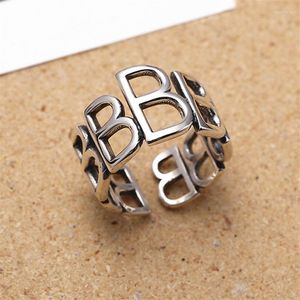 Кластерные кольца корейский стиль винтажные буквы b