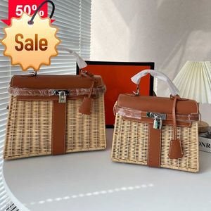 Bolsa de praia feminina artesanal moda bolsa barenia pochette embreagem designer bolsas de viagem rattan sacos vintage tote clássico totes praia mão