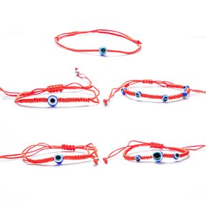 Ручная ткань красная веревка Голубая глаз браслет-браслет детей взрослые индейские дьяволы глазные браслеты подарки