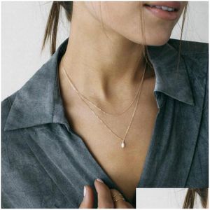 Pendanthalsband Skal Pearl Chokers for Women Gold Sliver Fashion Mti Layer Long Pendants Bohemian smycken Drop Delivery Dhjnm