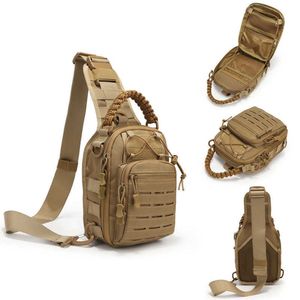 Backpacking Packs Tactical Military Laser Sling Bag Molle Waterproof Army Ryggsäck 900D EDC Pack vandring utomhus fiske camping axel bröstväska p230510