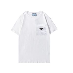 21SS Designer Tide T Shirts Chest Letter Laminerad tryck Kort ärm High Street Liten Left Shoulder Big Edition Shirt Letter Tops For Women Men Sleeve Pullover