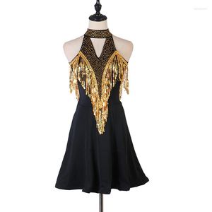 Stage Wear Shine Paillette Dance Performance Match Dress Dress Three Stopni