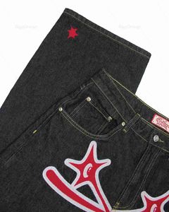 Herrbyxor hiphop gothic street rock jeans kvinnor byxor harajuku casual svart denim byxor streetwear 2023 y2k byxor jeans kvinnor kläder g230510