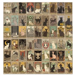 72st Lot Cat Dark Tarot Cards Stickers 2 Style Waterproof Animals Laptop Patches Decals For MotorCycle Bicycle Bagage Skateboard Phone Pad