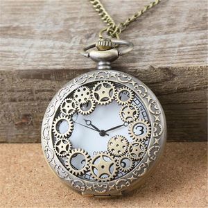 Chains 1pcs 47x68x15mm Antique Bronze Plated Vintage Alloy Jewelry Steampunk Wall Watch Brushed Men's Pocket