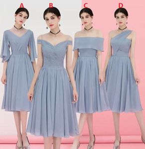 Mix Style Chiffon Bridesmaid Dress Kne-Length Party Glows Dresses Cocktail Plus Size Grade 8 Graduation Dress Custom Made Made