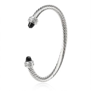 Bracelet Dy Luxury Designer Twisted Women Fashion Twist Bracelets Jewelry Platinum Plated Wedding Gifts 5MM Bangle Black Onxy Bracelet