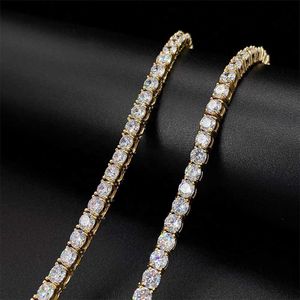 Wholesale Custom 3mm 4mm 5mm 925 Sterling Silver Link Chain Hip Hop Jewelry Necklace Iced Out Moissanite Diamond Tennis Chain