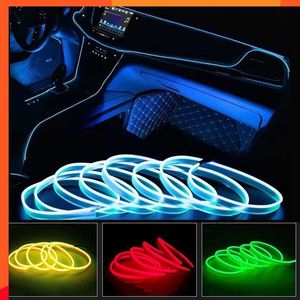Yeni 10m otomobil atmosfer lamba araba iç aydınlatma LED şerit dekorasyon çelenk tel ip tüp hattı esnek neon ışık usb