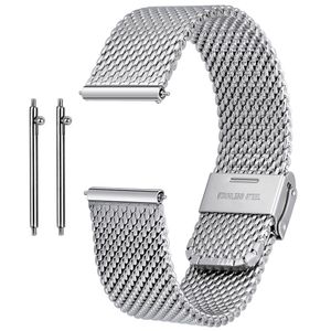 Watch Bands Watch Band Stainless Steel Mesh Quick Release Strap Milanese Bracelet for Replacement Easy Resize Watch Clasp Waterpoof 230509