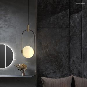 Lampade a sospensione Lampadario a bolle di luce dorata in vetro nero Filo di ferro Lampadario in legno antico Decorazione a soffitto Luminaria De Mesa Cucina