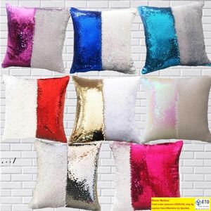 12 farben Pailletten Meerjungfrau Kissen Fall Kissen Neue Sublimation Magie Pailletten Leere Kissenbezüge Heißer Transfer Druck DIY Person