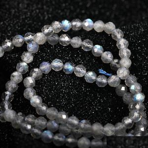 Stone por atacado Labradorita Contas soltas Pick Tamanho M 4mm Moonston Bead Alta qualidade Charme Diy Bracelete Dhgarden DH0XS