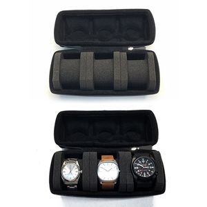 Watch Boxes Cases 3 Slot Box Collector Travel Display Organizer Jewelry Storage for es Ties Bracelet Necklaces Brooch 230509