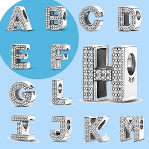 925 sterling silver charms for pandora jewelry beads English Alphabet Letter A-Z Charm Name Bead