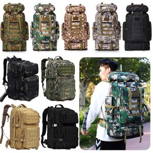 Mochila Mochila 45L Mulheres grandes Mulheres Backpack Backpack de camuflagem de grande capacidade UNISSISEX CHAPING 1000D Água à prova d'água para trabalho de viagem para esportes P230510