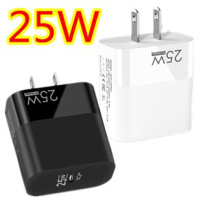 Szybkie szybkie ładowanie 25 W PD ładowarki USB-C Typ C Adapter Power Adapter WCLE WILL ADAPTERY DLA IPhone'a 12 13 14 Pro Max Samsung HTC LG Android Telefon z pudełkiem