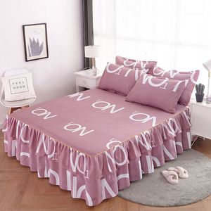 Юбка для кровати корейская версия юбка для кровати стиль стиль одно куски кровать для кровать крышки матрасы против пропавного защитного покрытия.