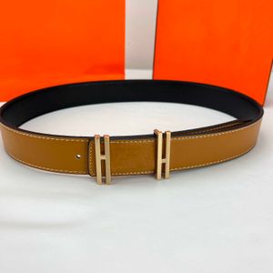 Premium Cowhide Belt Fashion Classic Gold Srebrny liter