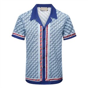 Lyxig designer-t-shirt Herrmodetryck Bowling Hawaii-blommiga Fritidsskjortor Slim Fit Kortärmad Variation Asia Storlek M-3XL