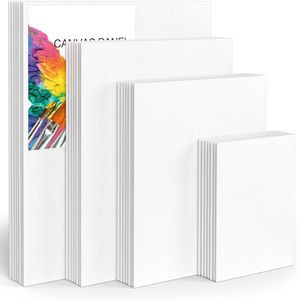 Supplies Canvas Boards for Painting White Blank Canvas Panel Pack of 4 100% Cotton Artist Canvases Pack for Painting Acrylic Paint Oil