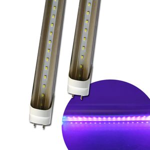 Tubos de LED G13 T8 UV 400nm Bulbo 2 pés 3 pés 4 pés 5ft Bulbos de lâmpadas de lâmpadas de lâmpadas de lâmpada de lâmpada para dupla potência 85-265VAC-lâmpadas de substituição fluorescente Crestech Crestech Crestech Crestech