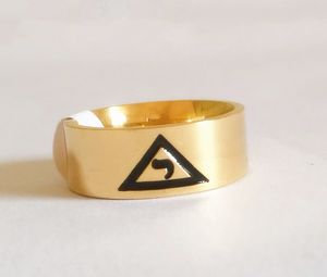 High Quality Stainless Steel 14 degree Scottish Rite Yod ring Gold Silver Masonic Signet Rings Inside Engrave With VIRTUS JUNXIT MORS NON SEPARABIT 8MM width