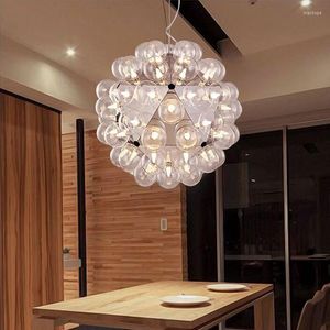 Lustres de designer moderno vidro bola de vidro lustre iluminação de lustre de sala de jantar de decoração luminária luminária de luminária de loft