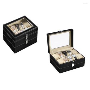 Watch Boxes 18/20 Slots Holder Storage Case Organizer Black Wrist Box PU Leather Display Regalos Para Hombre