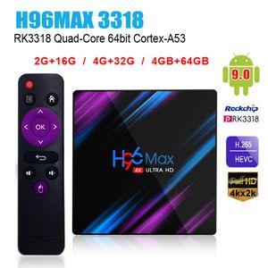 H96 MAX RK3318 Smart TV Box Android 10 4G 64GB 32G 4K Wifi BT Media Player H96MAX TVBOX Android10 Set top box