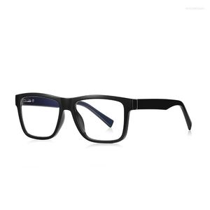 Occhiali da sole quadrati alla moda con blocco della luce blu da uomo TR90 ottica flessibile da lettura montatura nera occhiali da gioco per computer maschio