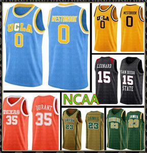 UCLAラッセル0ウェストブルックレジー31ミラージャージーNCAA大学カウィ15レナード安い卸売バスケットボールJE
