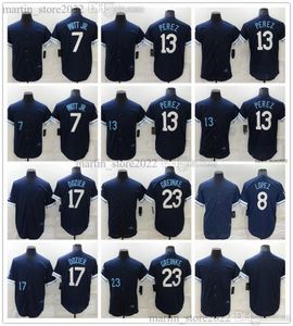 Stitched Navy 2023 City Baseball 7 Bobby Witt Jr. Jerseys 13 Salvador Perez 17 Hunter Dozier 23 Zack Greinke 8 Nicky Lopez Mens Women Youth Size S-6XL