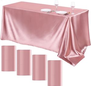 Table Cloth Rectangle Wedding Satin cloth 57x102inch Bright Smooth Silk Cover for Banquet Anniversary Dining Decor 230510