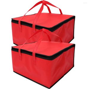 Dinnerware Sets 2 Pcs Reusable Grocery Bag Pizza Delivery Bags Thermal Warmer Meal Tote Insulated Cake Cooler Bento