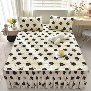 Bed Skirt Summer Cool Silk Latex Mat Printed Bed Skirt Family Version Clean Comfortable And Lovely Girl 230510