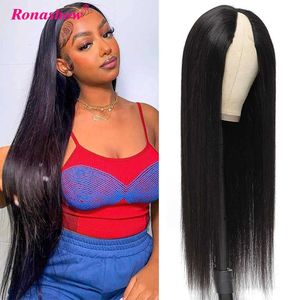 Hair Wigs v u Part Wig Human No Leave Out Straight Brazilian Glue Remy for Black Women 230510
