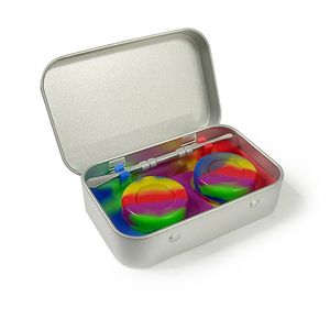 Accessori elettronici Vasetti dab puck in cera siliconica da 10 ml Contenitore colorato in silicone con custodia in metallo