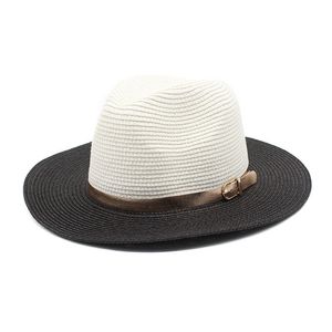 Весна и летняя новая сшитая двухцветная шляпа, панамская шляпа соломенная шляпа Shade Share Shropething шляпа женская джазовая шляпа Женская джазовая шляпа