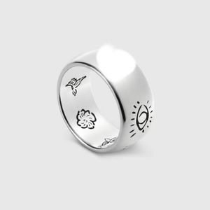 925 Srebrny projektant Czaszka Pierścień dla męskich kobiet Pierścienie elfów wysokiej jakości pary Pierścienie węża z pudełkiem mężczyźni designerski serdeczny Bague G56498 Luksusowe biżuterii
