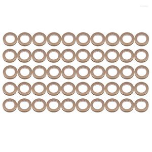 Perde 50 Paket Grommet İç Çapı 43mm Yüze Halkalar Nano ölçekli Düşük Gürültü Roman Yüzük (Kahve)