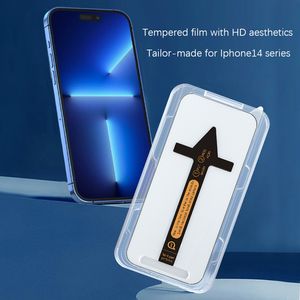 HD Screen Koruyucu Önleme Önleyici Yok Anti-Presposyon Anti-Presyon Temperlenmiş Cam İPhone 14 13 12 11 Pro Max ile kolay kurulum uygulayıcı sert tepsi ile