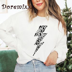 Kadın Hoodies Sweatshirts 2023 Sihirbaz Aydınlatma Cıvatası Sihirli Grafik Sweatshirt Erkekler Kadın Uzun Kollu Hoodie Pullovers Üstler Unisex Street Giyim 230510