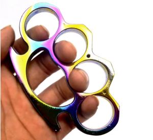 Weight About 154g Chromatic Colour Thick Steel Brass knuckle dusters Self Defense Personal Security Women